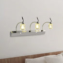 Modern chrome 3 bulb crystal vanity light bathroom wall lamp