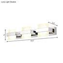 Modern chrome 3 panel acrylic vanity wall light bathroom fixture