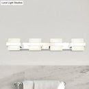Modern chrome 3 panel acrylic vanity wall light bathroom fixture