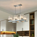 DecorBites™ Modern Chrome Crystal Island Light with 6 Cylinder Heads - Perfect for Dining Tables