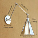 Modern chrome adjustable wall sconce – bedroom articulated wall light