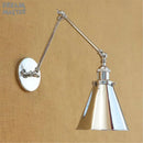 Modern chrome adjustable wall sconce – bedroom articulated wall light