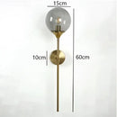 Modern chrome and amber glass ball wall lamps living room lighting
