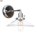 Modern chrome and amber glass ball wall light bedroom sconce