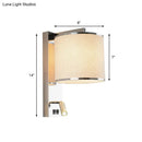Modern chrome and beige fabric led wall sconce living room light