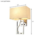 Modern chrome and beige wall mount light sconce bedroom spotlight