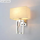 Modern chrome and beige wall mount light sconce bedroom spotlight