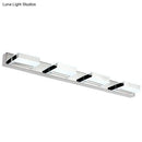 Modern chrome and black geometric led wall light for bathroom nickel finish