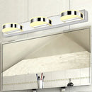 Modern chrome and black geometric led wall light for bathroom nickel finish