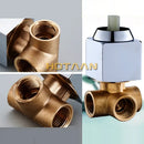 Modern chrome and black square shower mixer valve bathroom faucet