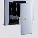 Modern chrome and black square shower mixer valve bathroom faucet
