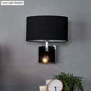 Modern chrome and brown fabric wall sconce with adjustable spotlight bedroom metal fixture