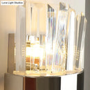 Modern chrome and clear crystal wall lamp bedroom sconce