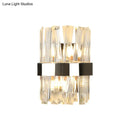 Modern chrome and clear crystal wall lamp bedroom sconce
