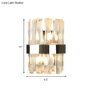 Modern chrome and clear crystal wall lamp bedroom sconce
