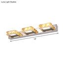 DecorBites™ Modern Stainless Steel Crystal Vanity Sconce - 3/4 Light Beveled Design for Round/Square Bathroom Wall Mount