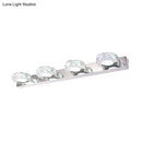 DecorBites™ Modern Stainless Steel Crystal Vanity Sconce - 3/4 Light Beveled Design for Round/Square Bathroom Wall Mount