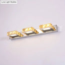 DecorBites™ Modern Stainless Steel Crystal Vanity Sconce - 3/4 Light Beveled Design for Round/Square Bathroom Wall Mount