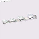 DecorBites™ Modern Stainless Steel Crystal Vanity Sconce - 3/4 Light Beveled Design for Round/Square Bathroom Wall Mount