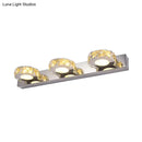 DecorBites™ Modern Stainless Steel Crystal Vanity Sconce - 3/4 Light Beveled Design for Round/Square Bathroom Wall Mount