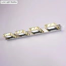 DecorBites™ Modern Stainless Steel Crystal Vanity Sconce - 3/4 Light Beveled Design for Round/Square Bathroom Wall Mount