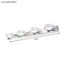 DecorBites™ Modern Stainless Steel Crystal Vanity Sconce - 3/4 Light Beveled Design for Round/Square Bathroom Wall Mount