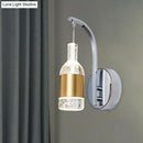 DecorBites™ Modern Seedy Crystal LED Wine Bottle Wall Sconce in Chrome