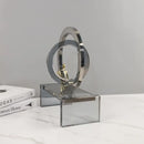 Modern chrome and golden man geometric crystal rings living room decor