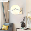 Modern chrome and matte white glass globe wall sconce bedroom light