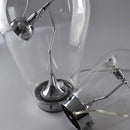Modern chrome and transparent blow glass table lamp living room