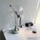 Modern chrome and transparent blow glass table lamp living room