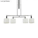 Modern chrome and white fabric pendant light kit dining room e12