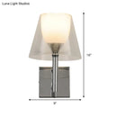 Modern chrome and white glass flared wall sconce living room light