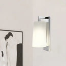 DecorBites™ Sleek White Sconce with Chrome Arm - Fabric Wall Lighting for Simplistic Illumination