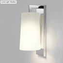 DecorBites™ Sleek White Sconce with Chrome Arm - Fabric Wall Lighting for Simplistic Illumination