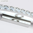 Modern chrome and wood led vanity light bathroom arched fixture