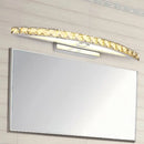 Modern chrome and wood led vanity light bathroom arched fixture