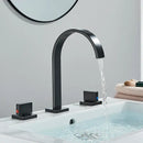 Modern chrome arched dual handle basin faucet bathroom mixer tap