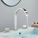 Modern chrome arched dual handle basin faucet bathroom mixer tap