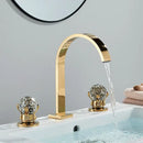 Modern chrome arched dual handle basin faucet bathroom mixer tap