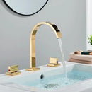 Modern chrome arched dual handle basin faucet bathroom mixer tap