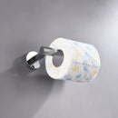 Modern chrome bathroom essentials set with soap dish and brush