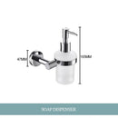 Modern chrome bathroom essentials set with soap dish and brush