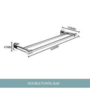 Modern chrome bathroom essentials set with soap dish and brush