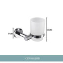 Modern chrome bathroom essentials set with soap dish and brush