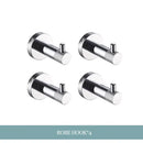 Modern chrome bathroom essentials set with soap dish and brush