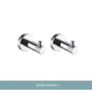Modern chrome bathroom essentials set with soap dish and brush