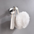 Modern chrome bathroom essentials set with soap dish and brush