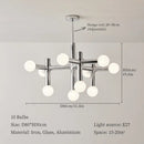 Modern chrome bauhaus glass hanging ceiling lamps for living room