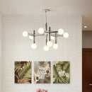 Modern chrome bauhaus glass hanging ceiling lamps for living room